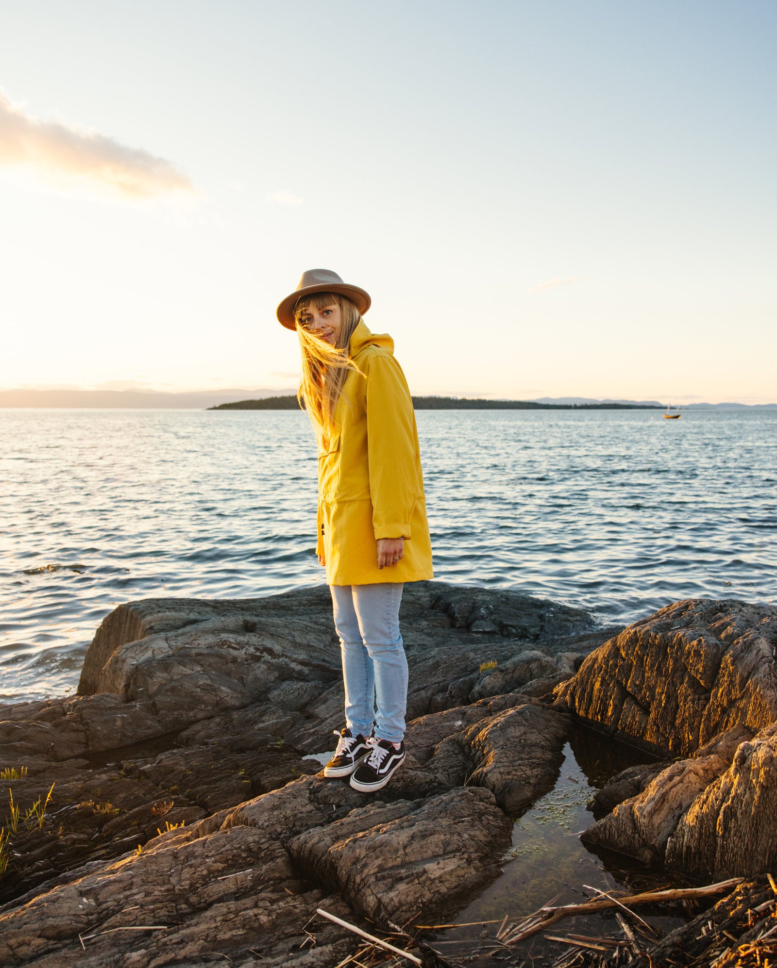 Anorak pull-over jaune